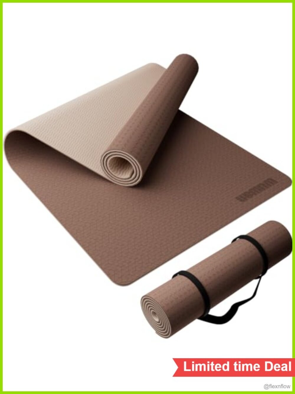 Wide Thick Non-Slip Yoga Mat with Carry Strap, TPE Exercise Mat for Yoga Pilates